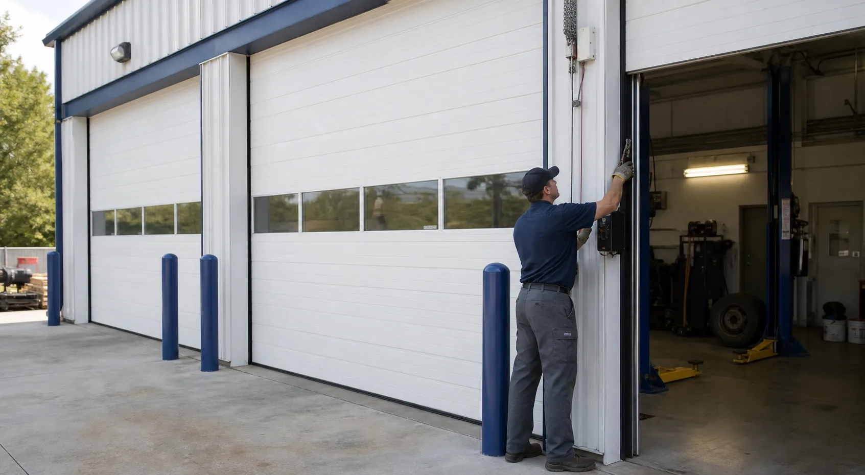 Three bay doors and operators installed over a weekend